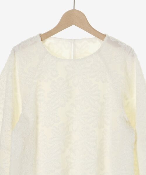 le.coeur blanc / ルクールブラン シャツ・ブラウス | フラワージャガードランタンスリーブブラウス | 詳細12