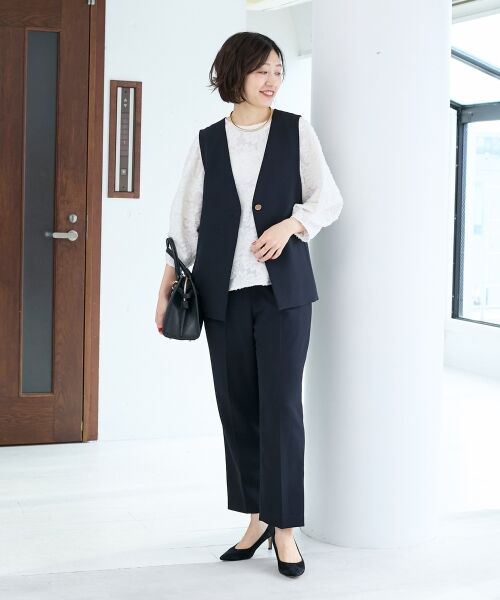 le.coeur blanc / ルクールブラン シャツ・ブラウス | フラワージャガードランタンスリーブブラウス | 詳細7