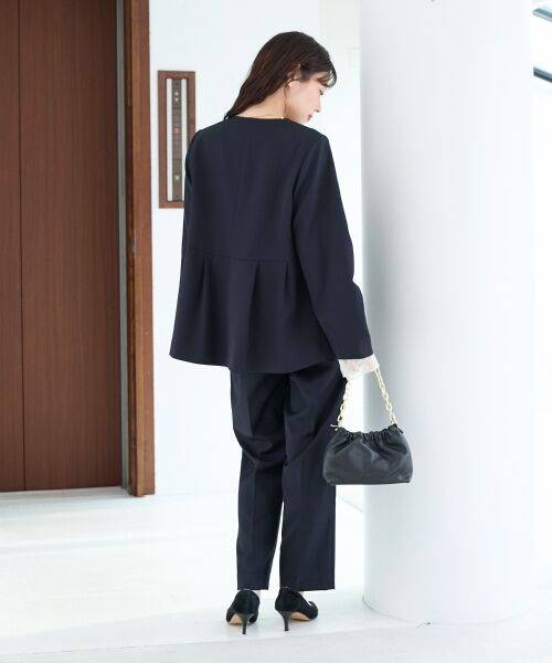 le.coeur blanc / ルクールブラン ノーカラージャケット | ツインクロスノーカラーペプラムジャケット | 詳細25