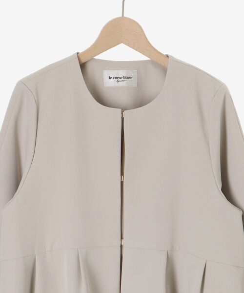 le.coeur blanc / ルクールブラン ノーカラージャケット | ツインクロスノーカラーペプラムジャケット | 詳細27