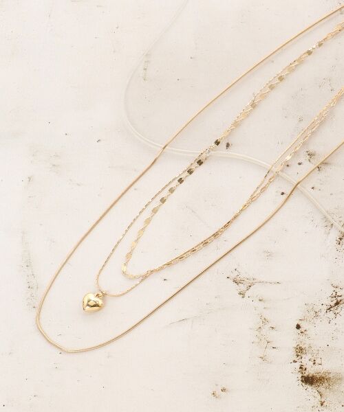 le.coeur blanc / ルクールブラン ネックレス・ペンダント・チョーカー | O ハートチャーム3連ネックレス | 詳細1
