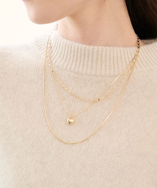 le.coeur blanc / ルクールブラン ネックレス・ペンダント・チョーカー | O ハートチャーム3連ネックレス | 詳細4