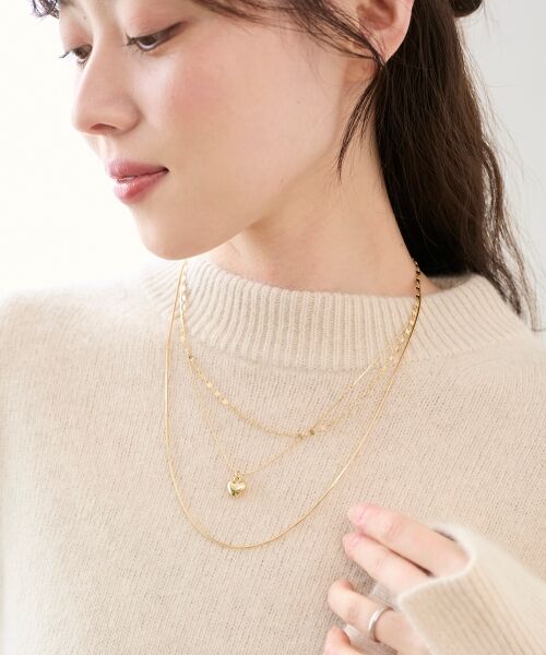 le.coeur blanc / ルクールブラン ネックレス・ペンダント・チョーカー | O ハートチャーム3連ネックレス | 詳細5