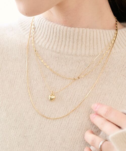 le.coeur blanc / ルクールブラン ネックレス・ペンダント・チョーカー | O ハートチャーム3連ネックレス | 詳細7