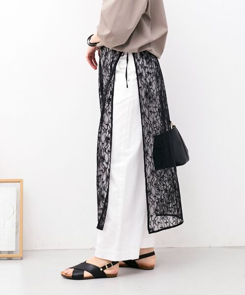 le.coeur blanc / ルクールブラン ロング・マキシ丈スカート | Elisa Novelli レースラップスカート | 詳細11
