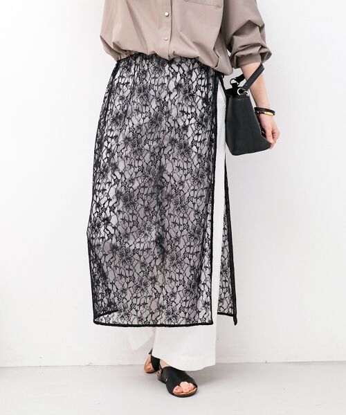 le.coeur blanc / ルクールブラン ロング・マキシ丈スカート | Elisa Novelli レースラップスカート | 詳細13