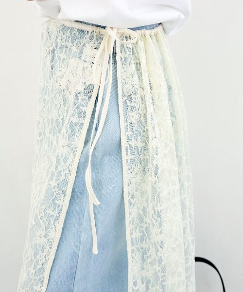 le.coeur blanc / ルクールブラン ロング・マキシ丈スカート | Elisa Novelli レースラップスカート | 詳細7