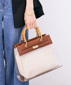 le.coeur blanc / ルクールブラン ハンドバッグ | バンブーハンドルクリアビニールバッグ