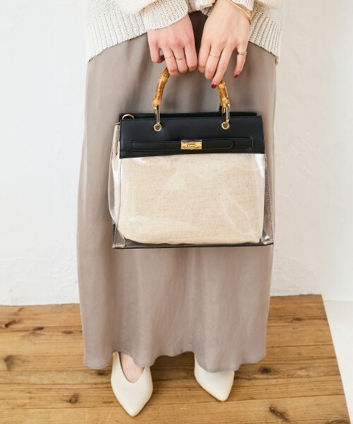 le.coeur blanc / ルクールブラン ハンドバッグ | バンブーハンドルクリアビニールバッグ | 詳細10