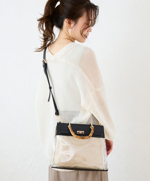 le.coeur blanc / ルクールブラン ハンドバッグ | バンブーハンドルクリアビニールバッグ | 詳細16