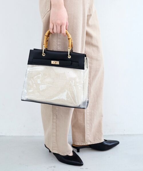 le.coeur blanc / ルクールブラン ハンドバッグ | バンブーハンドルクリアビニールバッグ | 詳細5