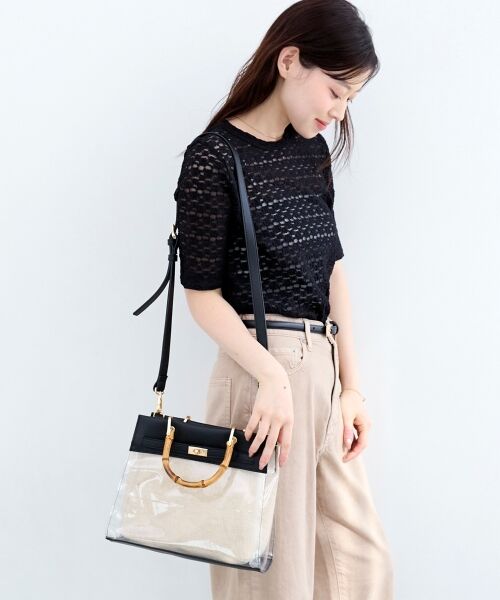 le.coeur blanc / ルクールブラン ハンドバッグ | バンブーハンドルクリアビニールバッグ | 詳細6