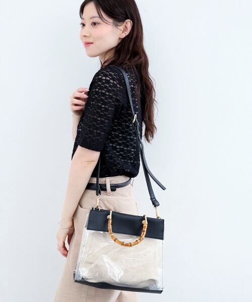 le.coeur blanc / ルクールブラン ハンドバッグ | バンブーハンドルクリアビニールバッグ | 詳細8