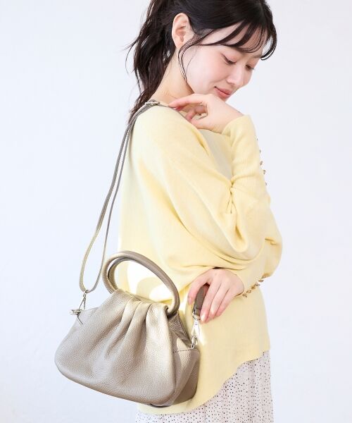 le.coeur blanc / ルクールブラン ハンドバッグ | MILLELA FIRENZE ギャザーハンドルバッグ（モカ）