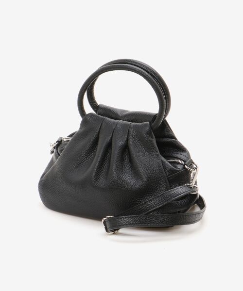 le.coeur blanc / ルクールブラン ハンドバッグ | MILLELA FIRENZE ギャザーハンドルバッグ（ブラック）