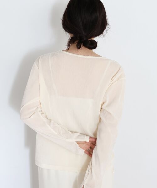 le.coeur blanc / ルクールブラン カーディガン・ボレロ | シアーベロアカーデ | 詳細3