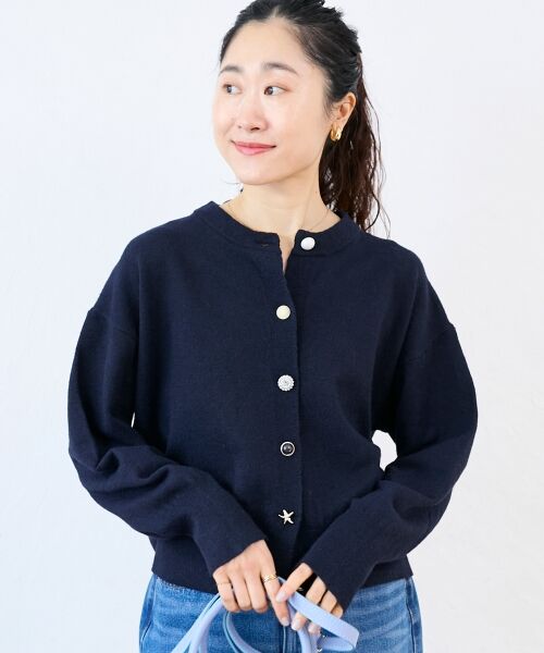 le.coeur blanc / ルクールブラン カーディガン・ボレロ | ビジューボタンカーディガン | 詳細3