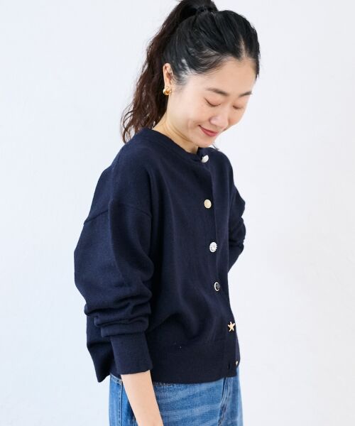 le.coeur blanc / ルクールブラン カーディガン・ボレロ | ビジューボタンカーディガン | 詳細6