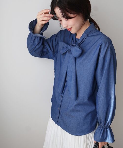 le.coeur blanc / ルクールブラン シャツ・ブラウス | デニムボウタイブラウス | 詳細14