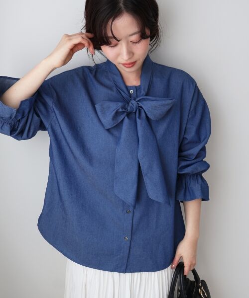 le.coeur blanc / ルクールブラン シャツ・ブラウス | デニムボウタイブラウス | 詳細15