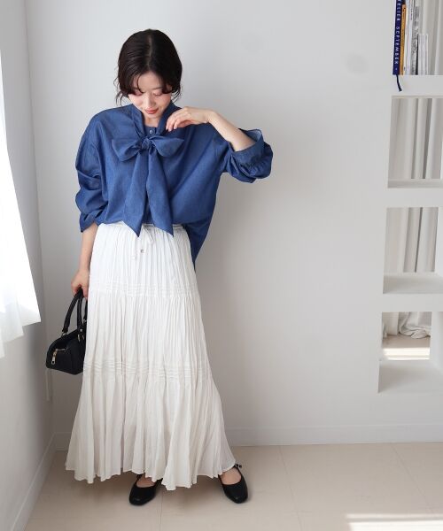 le.coeur blanc / ルクールブラン シャツ・ブラウス | デニムボウタイブラウス | 詳細25