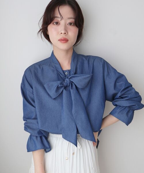 le.coeur blanc / ルクールブラン シャツ・ブラウス | デニムボウタイブラウス | 詳細8