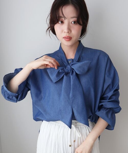 le.coeur blanc / ルクールブラン シャツ・ブラウス | デニムボウタイブラウス | 詳細9
