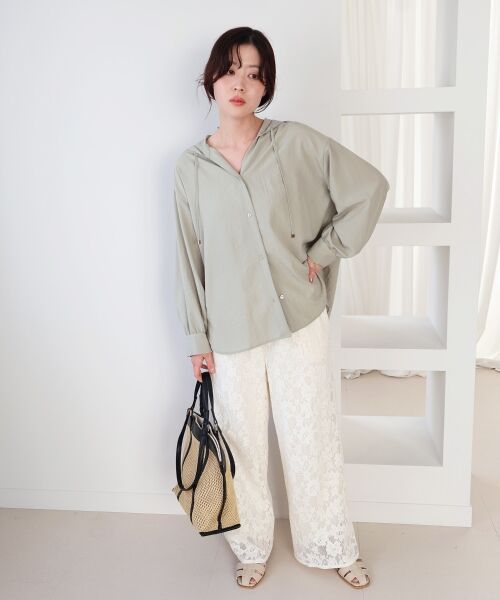 le.coeur blanc / ルクールブラン シャツ・ブラウス | エアータンブラーフードブラウス | 詳細11