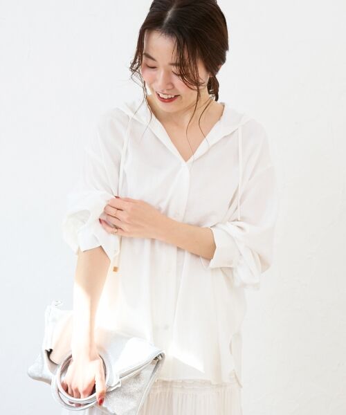 le.coeur blanc / ルクールブラン シャツ・ブラウス | エアータンブラーフードブラウス | 詳細29