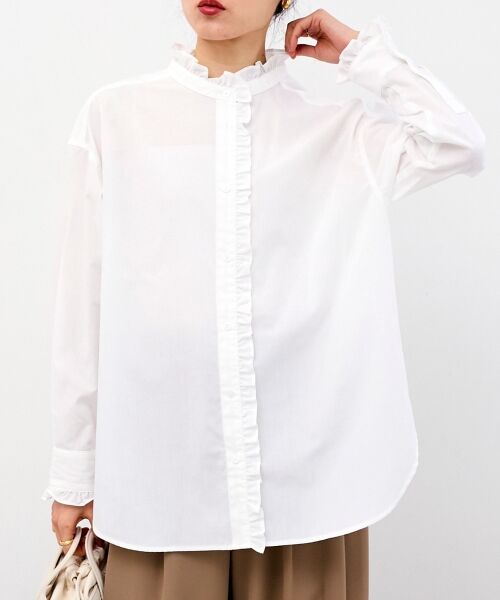 le.coeur blanc / ルクールブラン シャツ・ブラウス | スタンドネックフリルブラウス | 詳細11