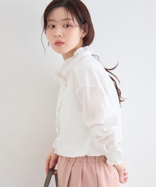 le.coeur blanc / ルクールブラン シャツ・ブラウス | スタンドネックフリルブラウス | 詳細3