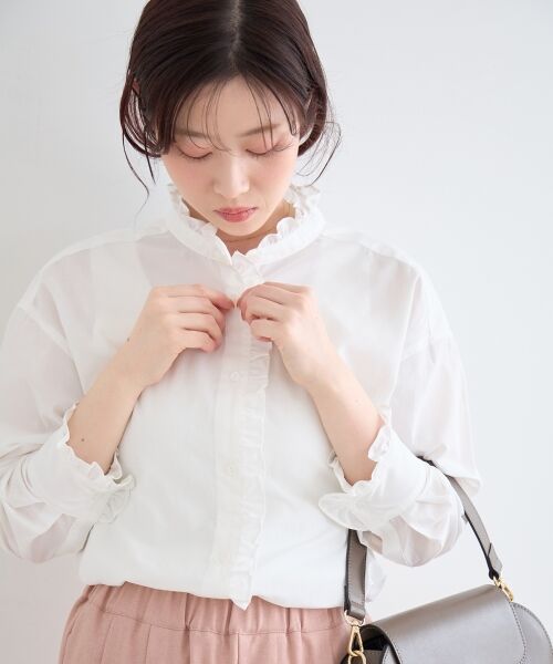 le.coeur blanc / ルクールブラン シャツ・ブラウス | スタンドネックフリルブラウス | 詳細4