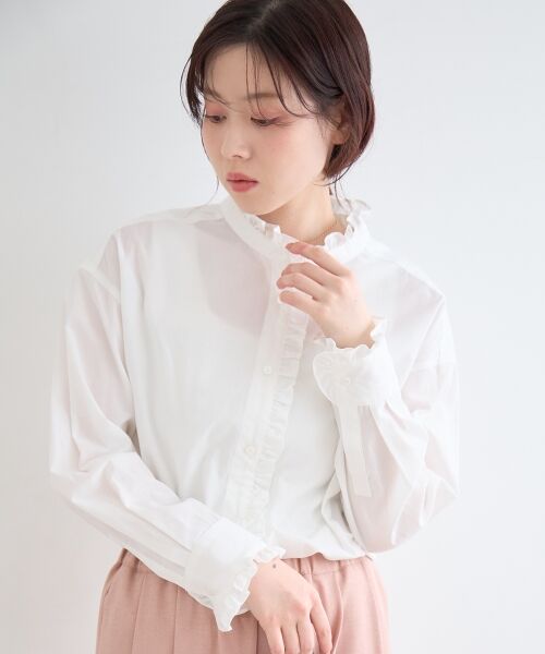 le.coeur blanc / ルクールブラン シャツ・ブラウス | スタンドネックフリルブラウス | 詳細5