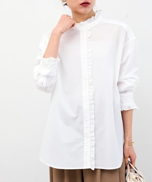 le.coeur blanc / ルクールブラン シャツ・ブラウス | スタンドネックフリルブラウス | 詳細4