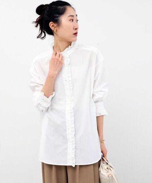 le.coeur blanc / ルクールブラン シャツ・ブラウス | スタンドネックフリルブラウス | 詳細5