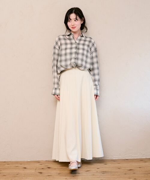 le.coeur blanc / ルクールブラン ロング・マキシ丈スカート | パネルピンタックフレアスカート | 詳細13