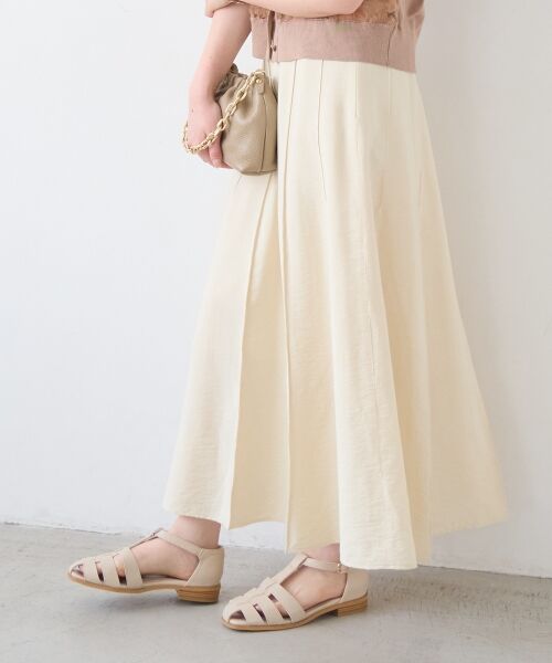 le.coeur blanc / ルクールブラン ロング・マキシ丈スカート | パネルピンタックフレアスカート | 詳細3