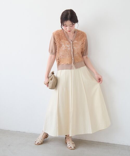 le.coeur blanc / ルクールブラン ロング・マキシ丈スカート | パネルピンタックフレアスカート | 詳細6