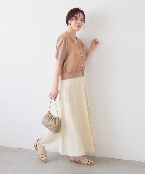 le.coeur blanc / ルクールブラン ロング・マキシ丈スカート | パネルピンタックフレアスカート | 詳細8