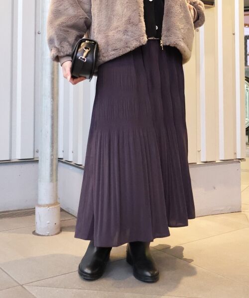 le.coeur blanc / ルクールブラン ロング・マキシ丈スカート | マジョリカプリーツスカート（Ｃ／グレー）