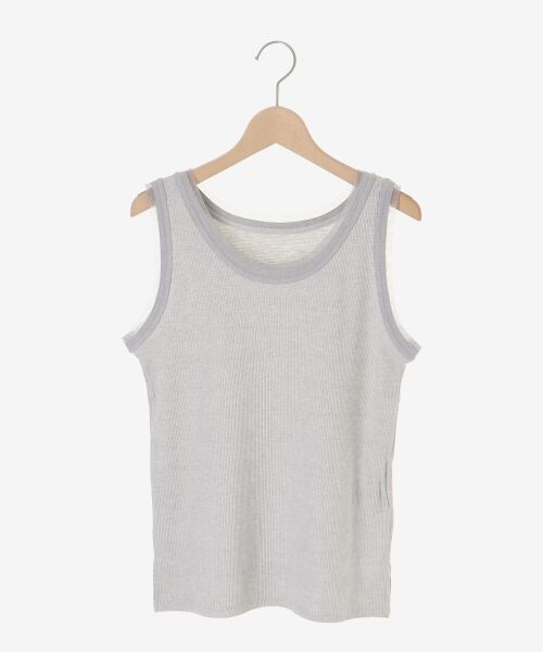 le.coeur blanc / ルクールブラン タンクトップ | ラメテレコタンク（Ｌ／グレー）