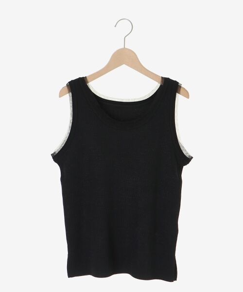 le.coeur blanc / ルクールブラン タンクトップ | ラメテレコタンク（ブラック）