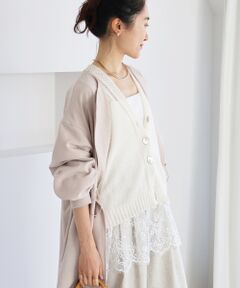 le.coeur blanc / ルクールブラン カーディガン・ボレロ | ペーパーヤーンVネックカーディガン