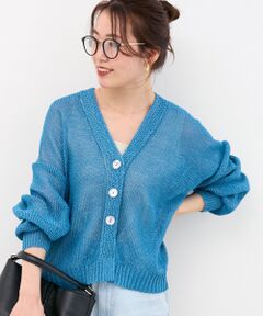 le.coeur blanc / ルクールブラン カーディガン・ボレロ | ペーパーヤーンVネックカーディガン