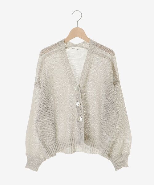 le.coeur blanc / ルクールブラン カーディガン・ボレロ | ペーパーヤーンVネックカーディガン | 詳細1