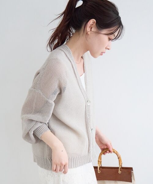 le.coeur blanc / ルクールブラン カーディガン・ボレロ | ペーパーヤーンVネックカーディガン | 詳細11