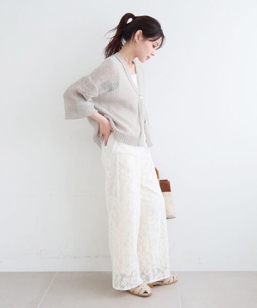 le.coeur blanc / ルクールブラン カーディガン・ボレロ | ペーパーヤーンVネックカーディガン | 詳細18