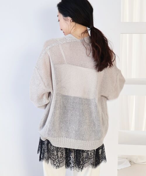 le.coeur blanc / ルクールブラン カーディガン・ボレロ | ペーパーヤーンVネックカーディガン | 詳細20