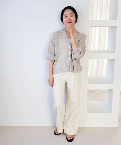 le.coeur blanc / ルクールブラン カーディガン・ボレロ | ペーパーヤーンVネックカーディガン | 詳細22
