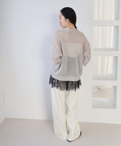 le.coeur blanc / ルクールブラン カーディガン・ボレロ | ペーパーヤーンVネックカーディガン | 詳細24